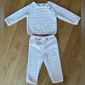 NWOT Calvin Klein Light Pink Embossed Set, Baby Girl 12-18 Months